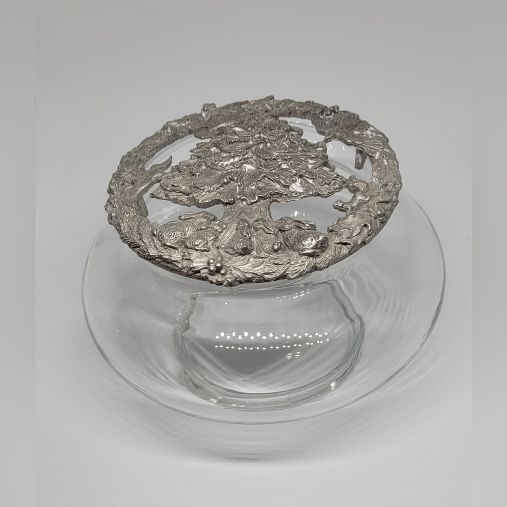 Rawcliffe Pewter Round Glass Potpourri jar